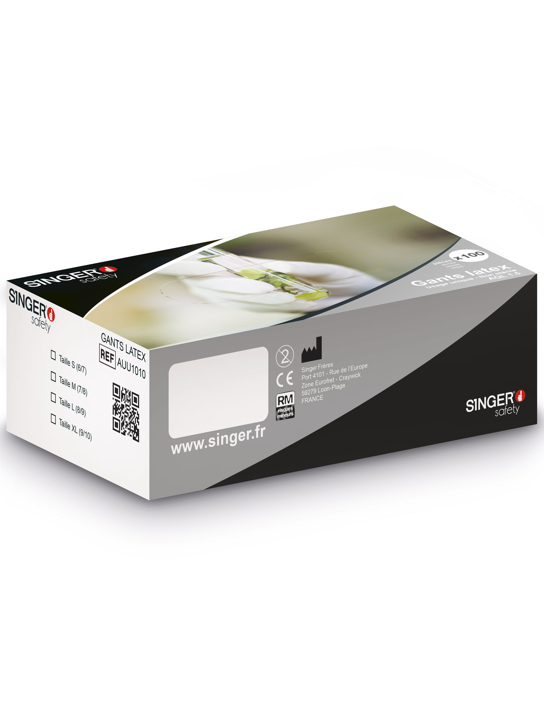 Gant latex non poudré. AQL 1,5. AUU1010