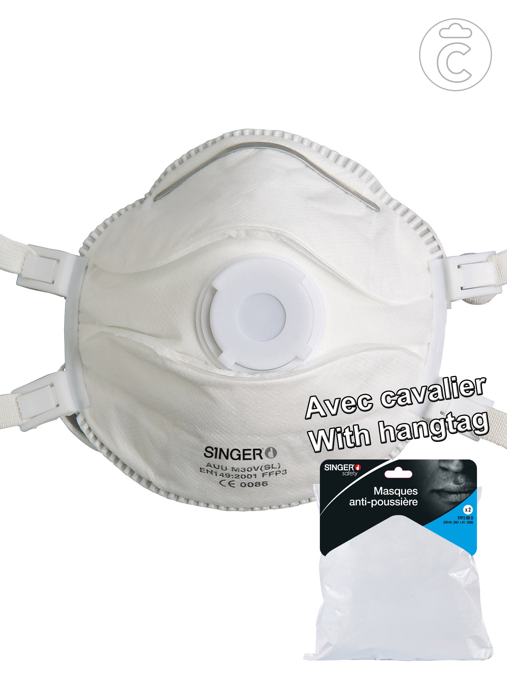 Demi-masque classique. Valve. FFP3 NR D CAUUM30VSL