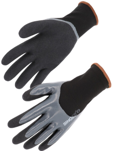 Gants nylon 3/4 enduits nitrile doublecouche,GRIP134