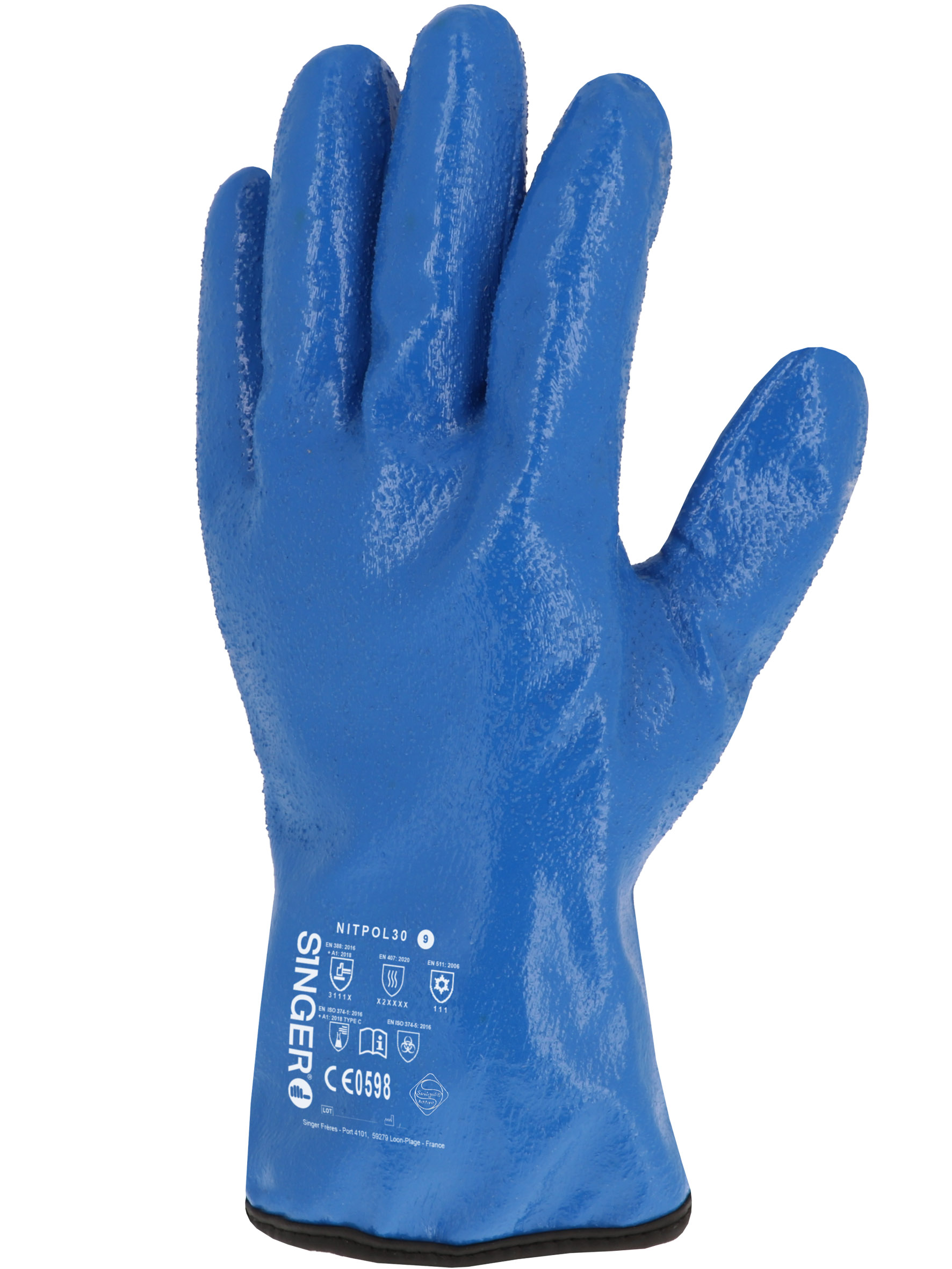 Gant nitrile tout enduit 300 mm. NITPOL30