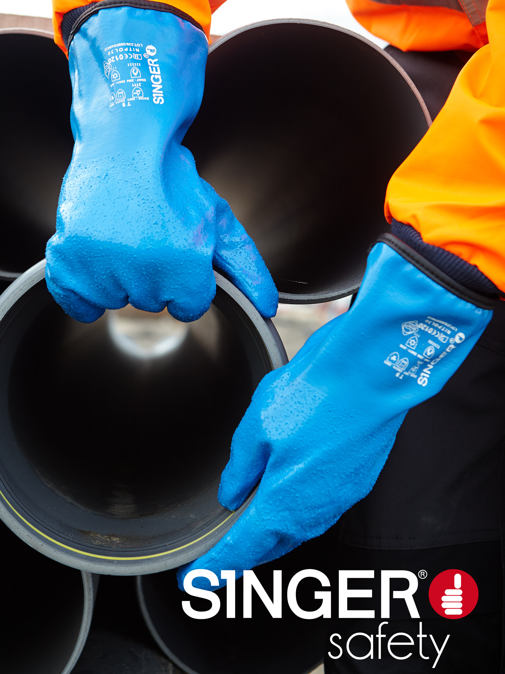 Gant nitrile tout enduit 300 mm. NITPOL30