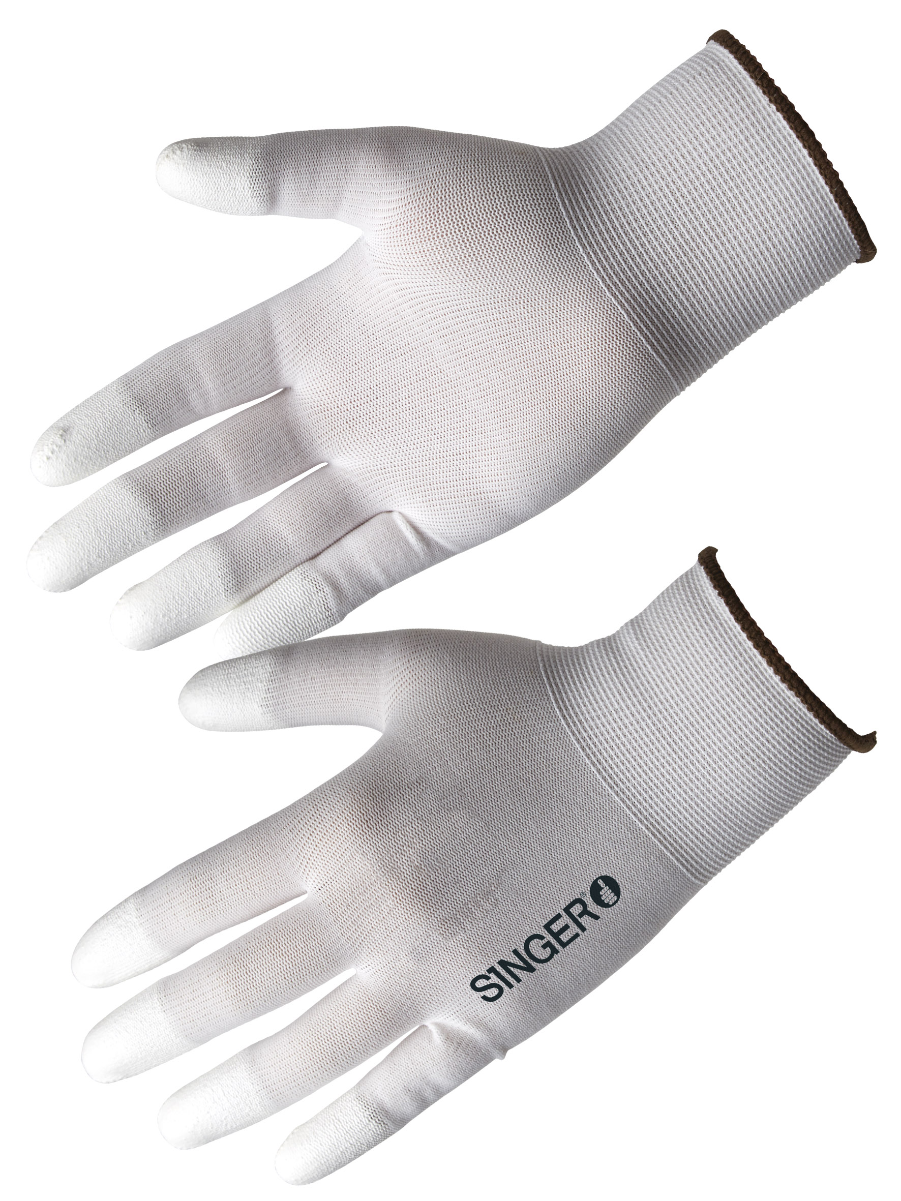 Gant polyester enduit PU bout de doigts. Jauge 13.NYM13F