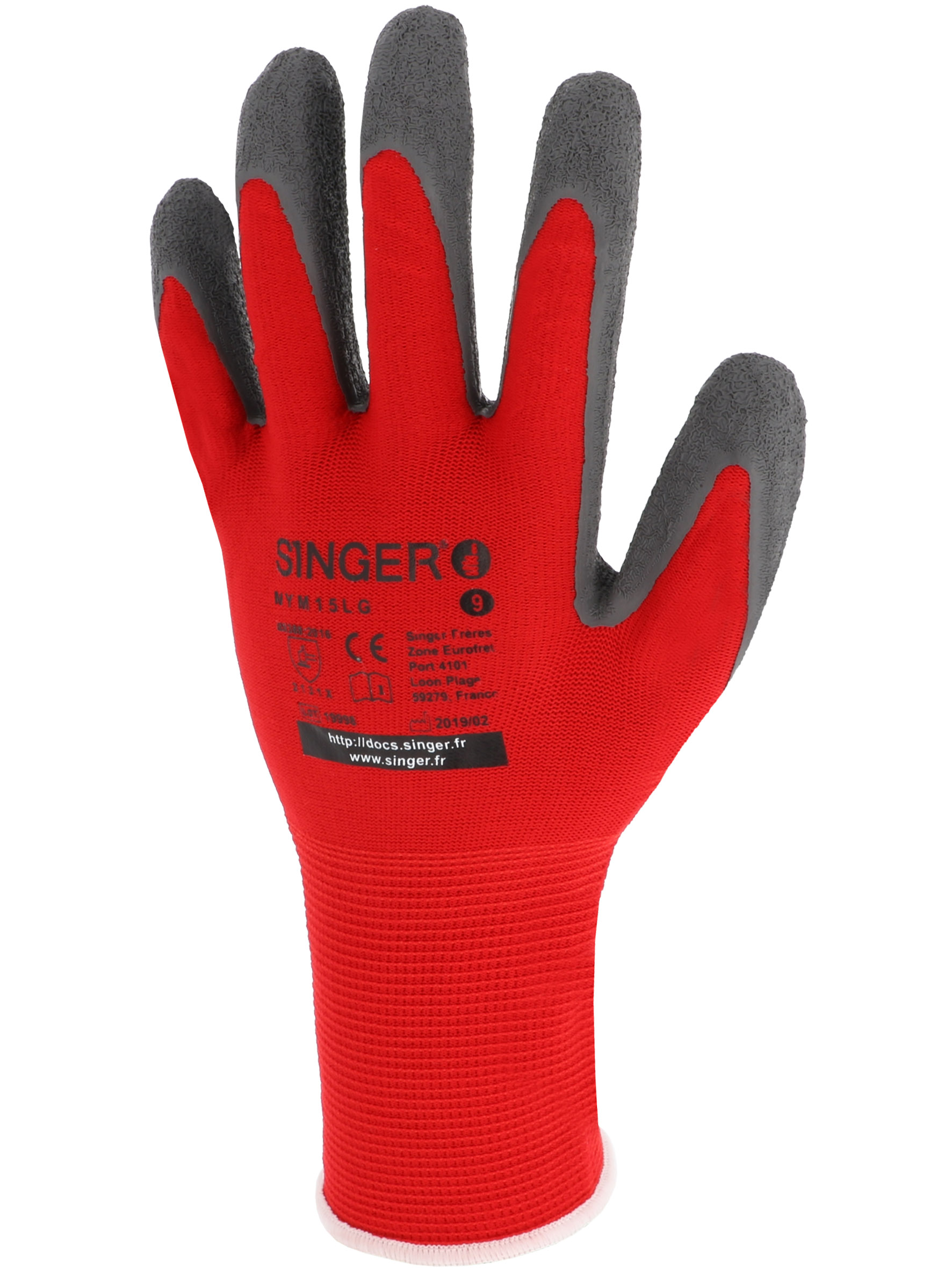 Gant latex. Support polyamide. Dos aéré.Jauge 15.NYM15LG