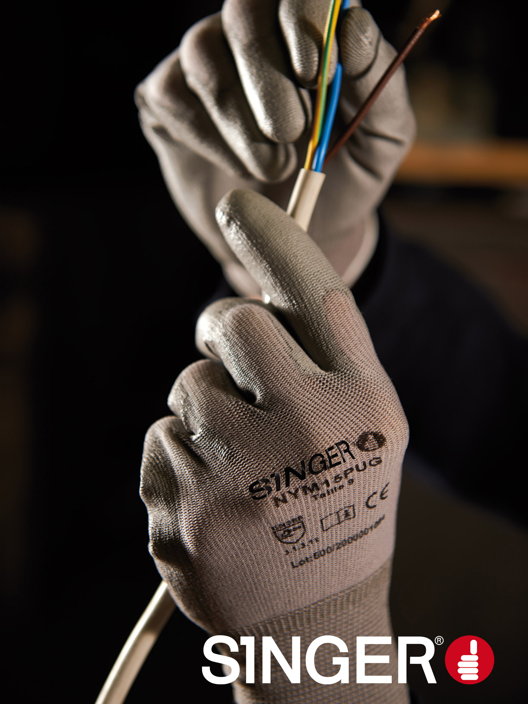 Gant polyuréthane (PU). Support polyamide. Jauge 15.NYM15PUG