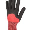 Gant nitrile mousse. Coupure D.PHD54RED